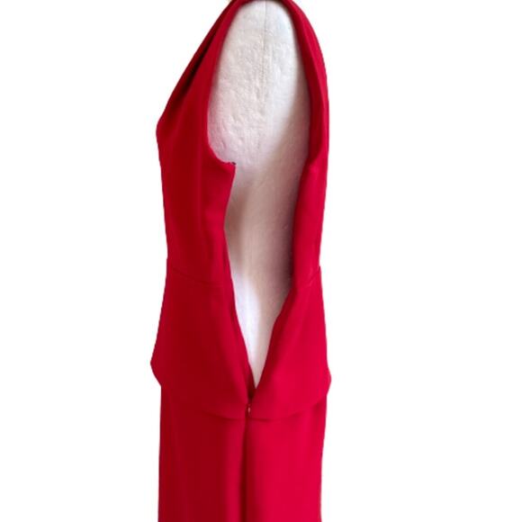 Metaphor Dress Tango Red Peplum Cut Out V-Neck Sleeveless Sheath Size 6 NEW - Picture 8 of 12
